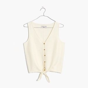 Madewell Texture and Thread Button-Front Tie Tank